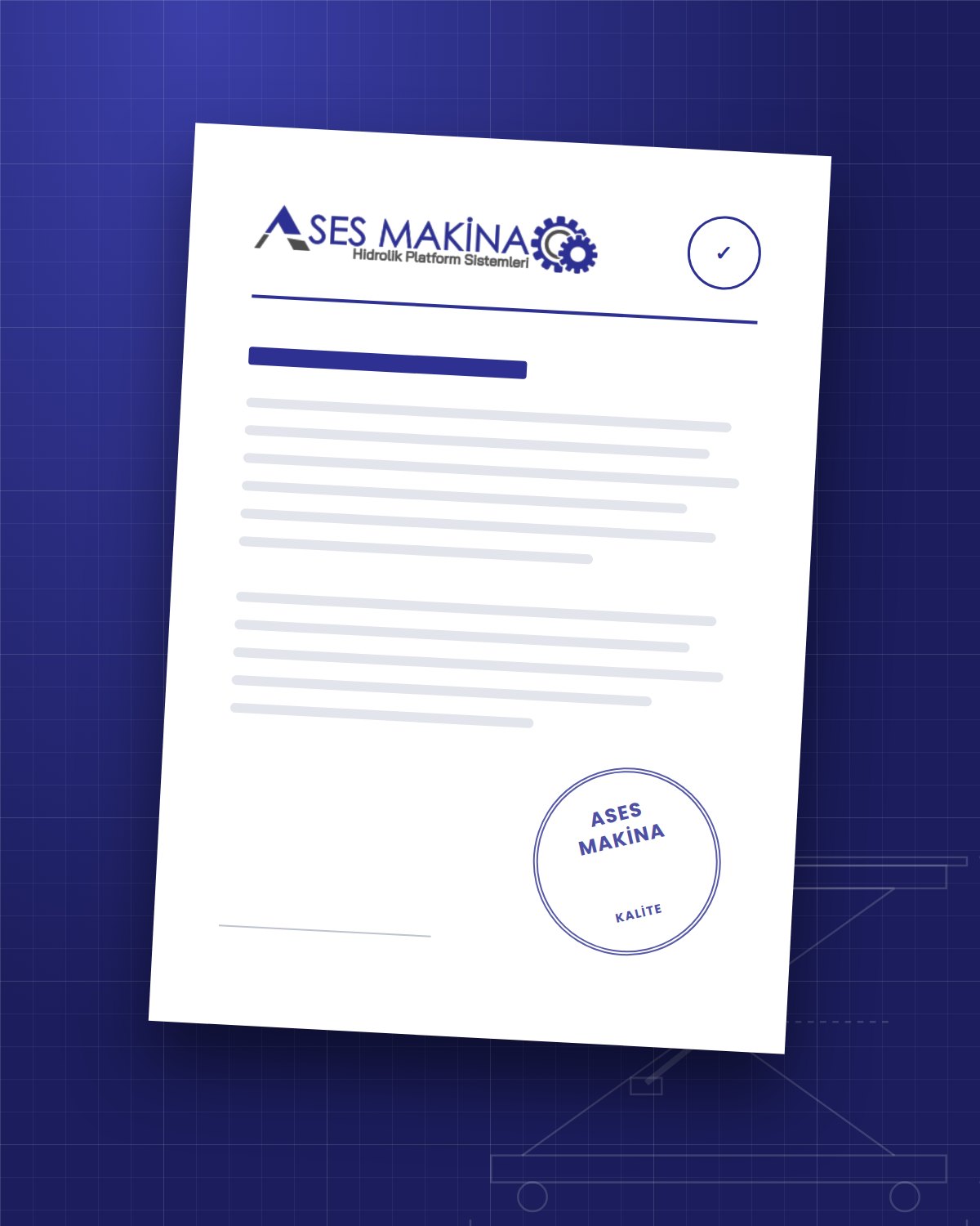 ASES Makina — Kalite Politikası